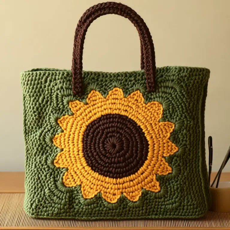 sunflower crochet bag