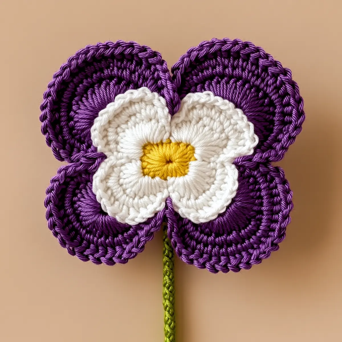 crochet pansy flowers
