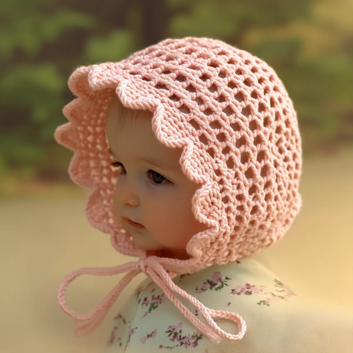 crochet baby bonnet