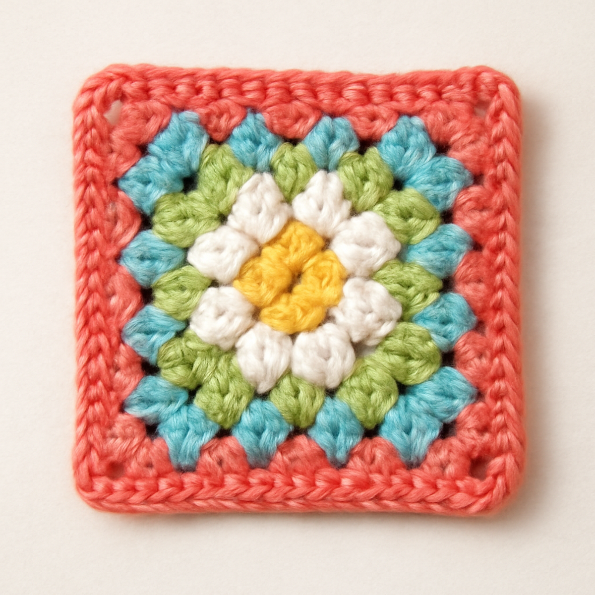 Vibrant Crochet Flower Square: A Whimsical Charm
